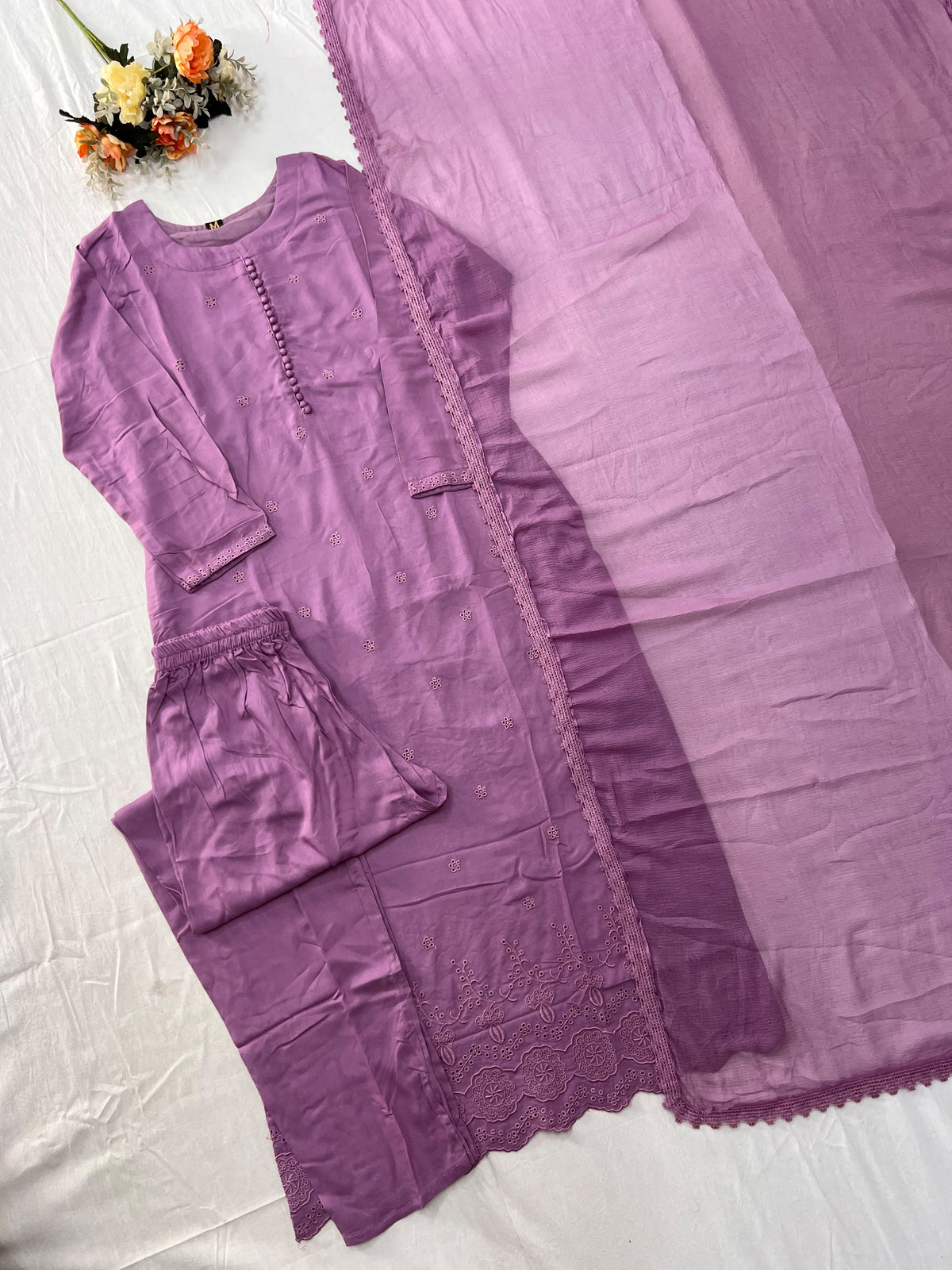 New Designers pastel colour Kurti Pant Dupatta Set
