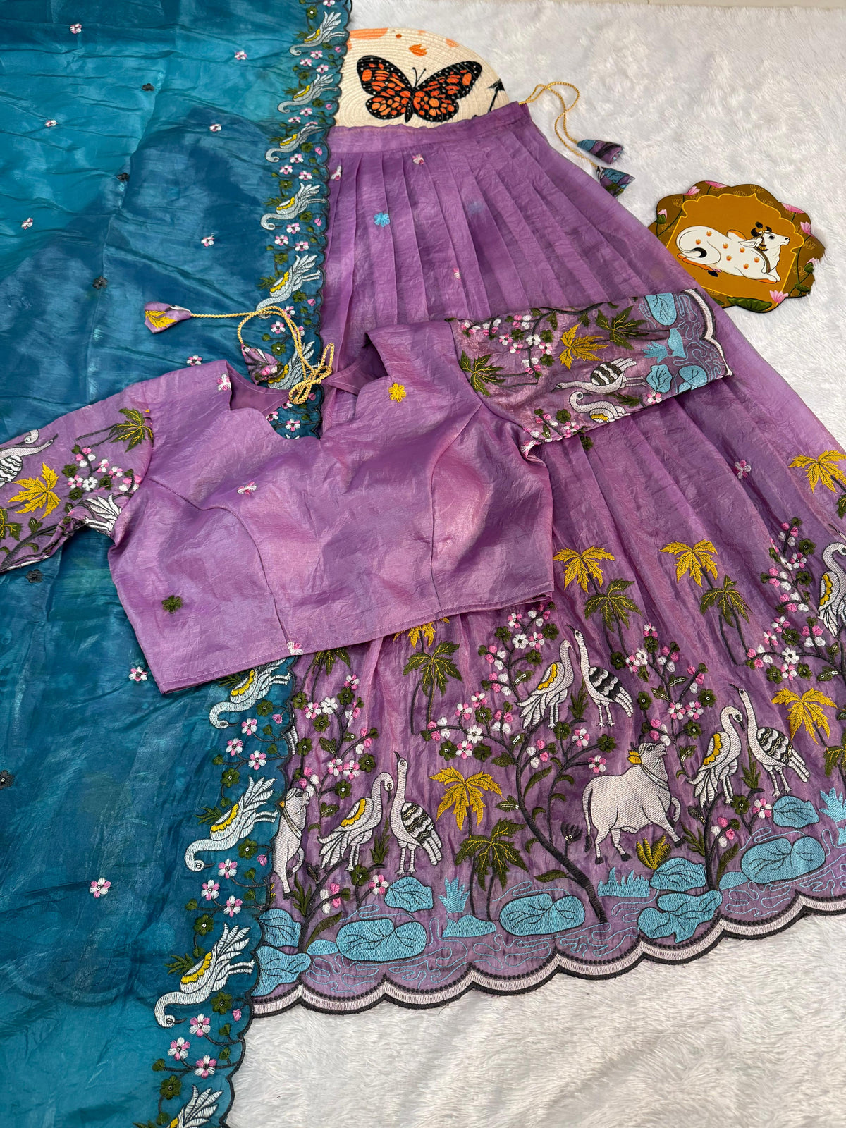 Gold crush pichwai work designer lehenga