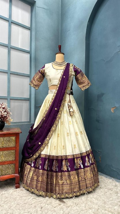 PREMIUM PURE KANJIVARAM SILK LEHENGA