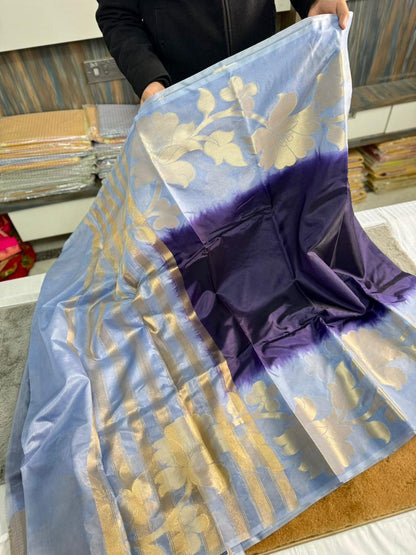 Semi pattu style paper soft Banarasi’s flower sarees