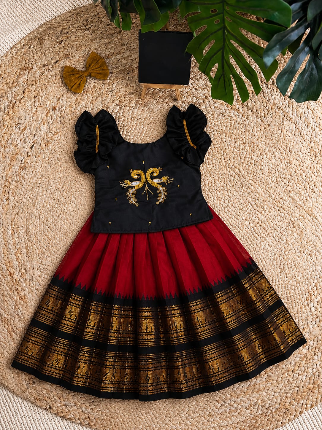 Kids cute weaving party style lehenga