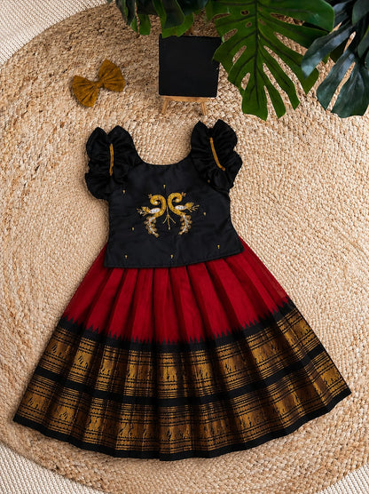 Kids cute weaving party style lehenga