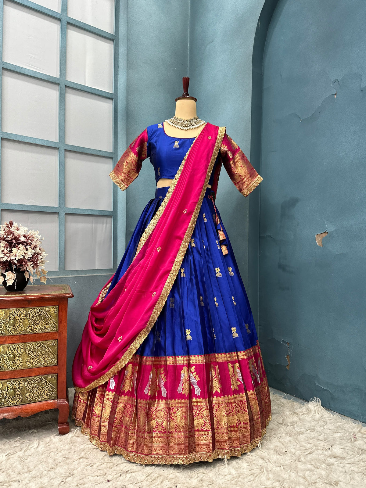 Jhumka Kanjivaram designer lehenga set