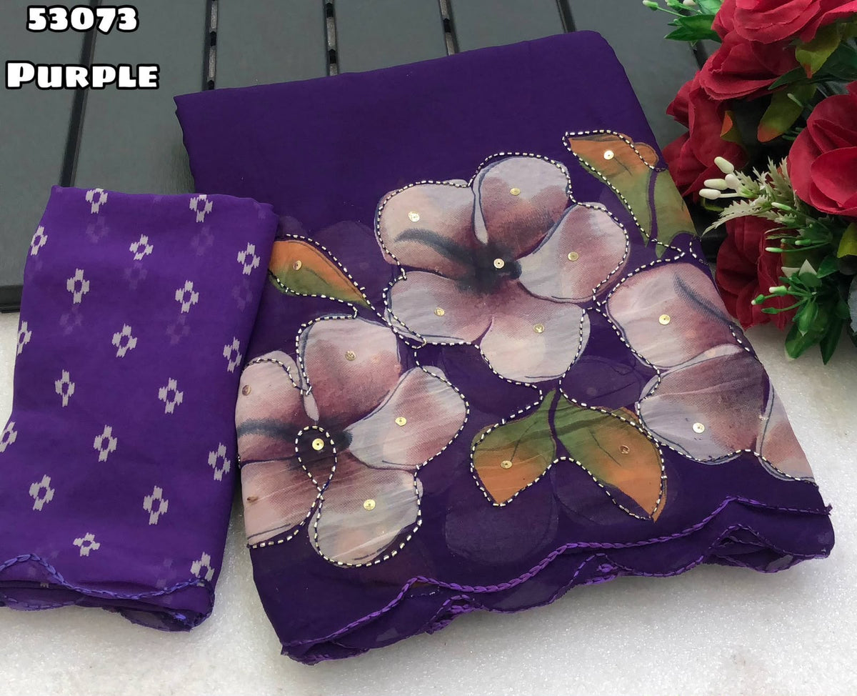 Trending soft weightless chiffon floral sarees