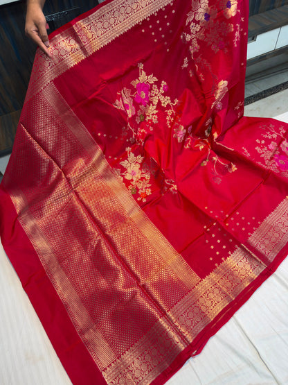 Banarasi alfi minakari big raw mango saree