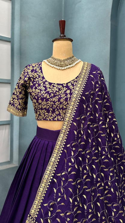 Vichitra silk Designer lehenga
