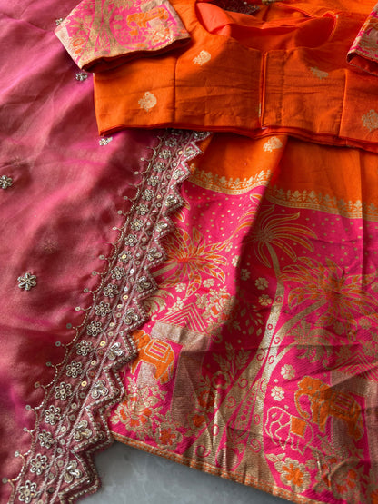Elephant theme lehenga designer paithani weaving set