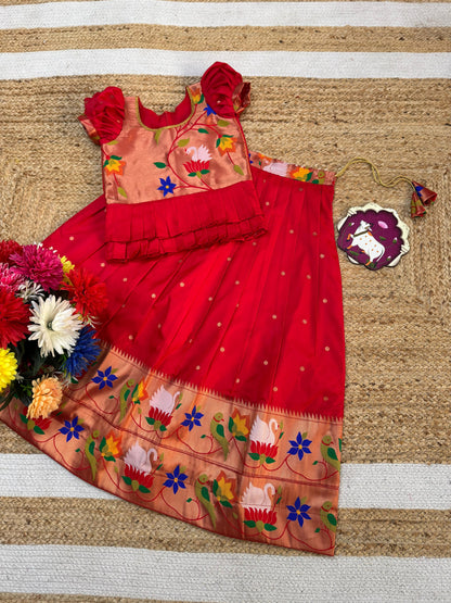 Kids cute paithani temple wear sets