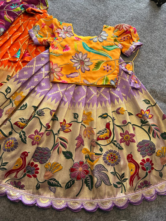 Kids Dola silk festival pavada sets