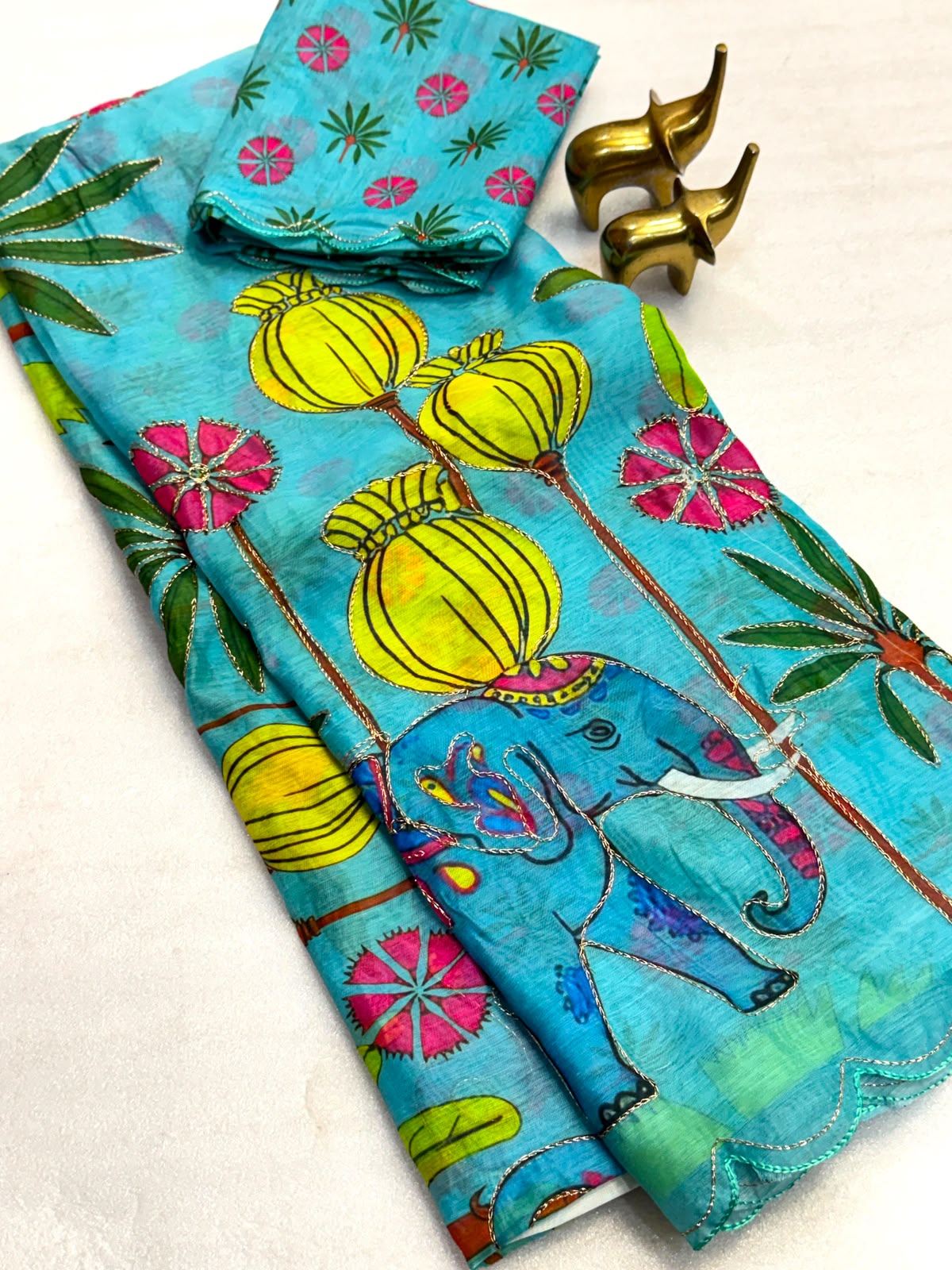 Budget soft Chanderi cotton digital sarees