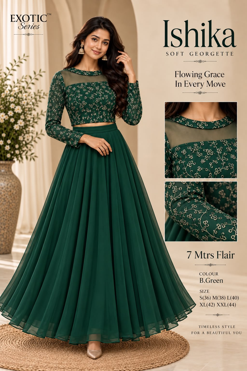 Crop top style (Anarakali ) gown stylish work sets