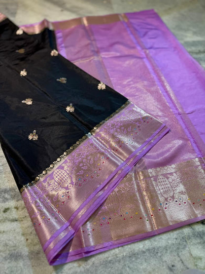 Banarasi katan top colours soft fab sarees