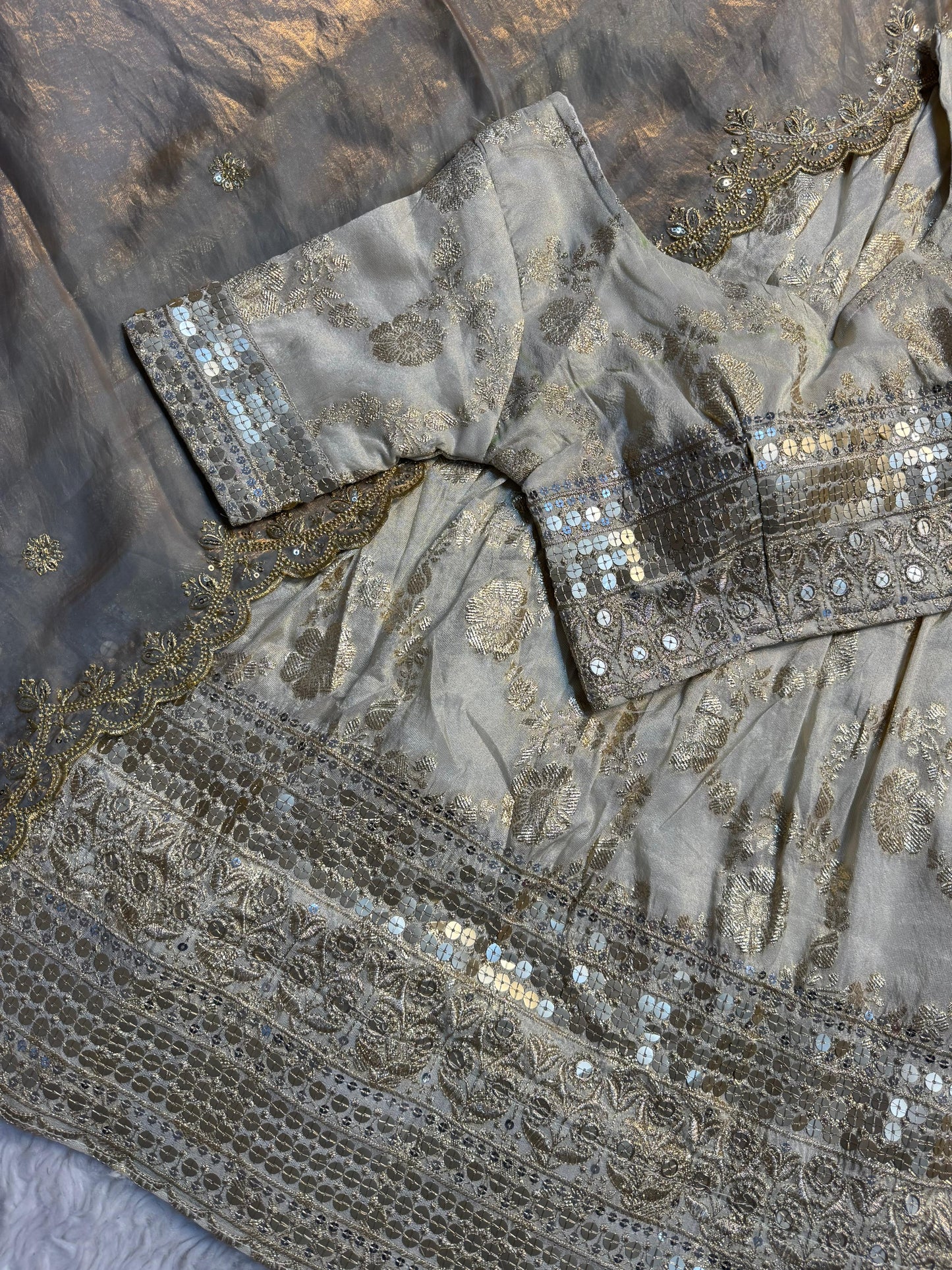 Simmer Silk séquence work Lehenga with stitched Blouse