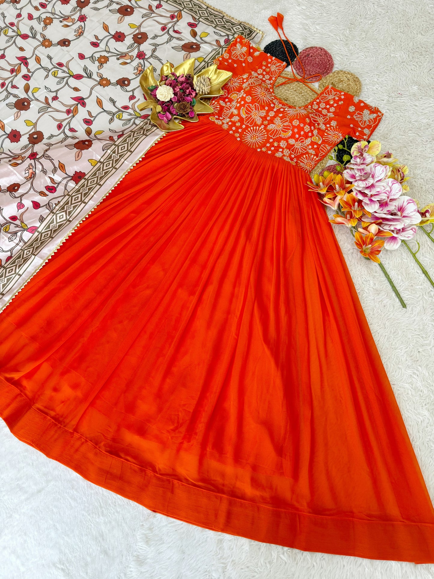 Trending Maggam work soft georgette gowns