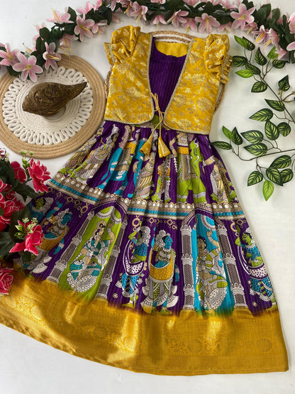 Kids Pongal special Dola silk gowns