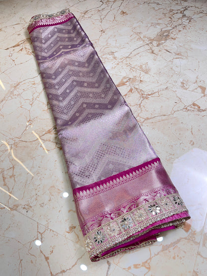 Maharani collection Banarasi tissue Soft silk saree
