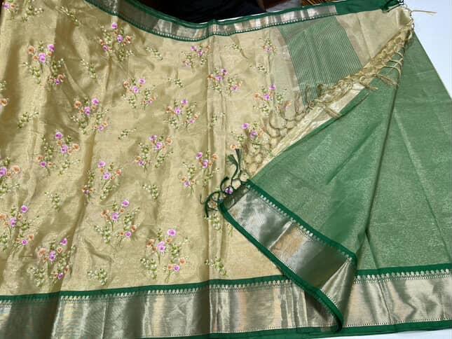 Classic  Embroidery Khas tissue  Sarees