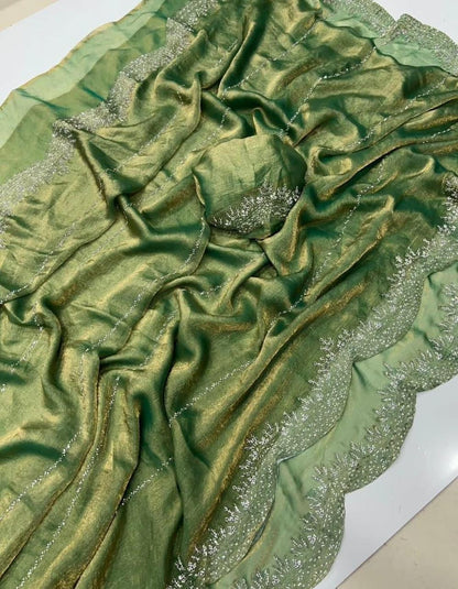 Chiffon work saree
