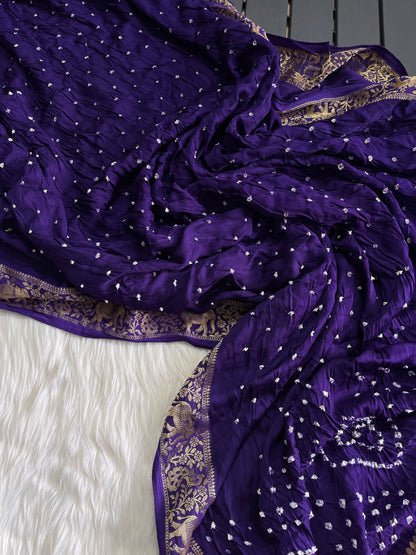 Premium Bandhani Jaipuri hand dying saree