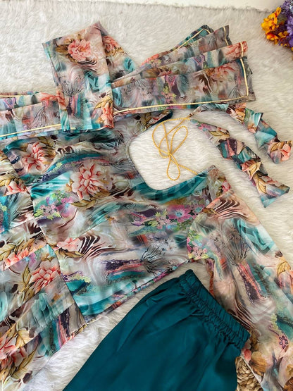 Organza Anarkali Gowns for party wear