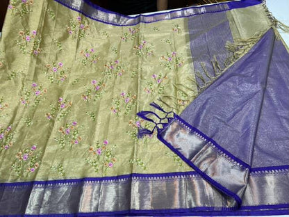 Classic  Embroidery Khas tissue  Sarees
