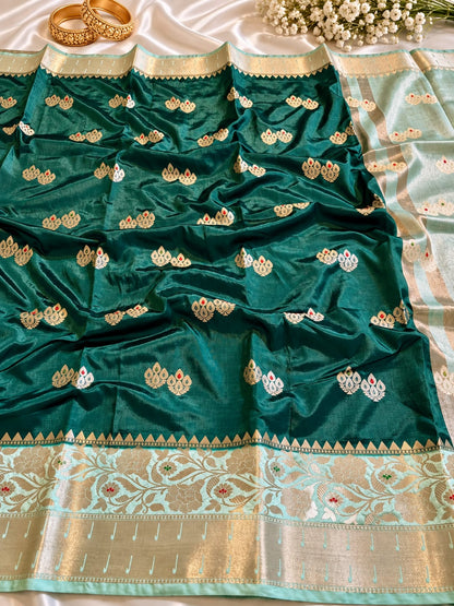 Juhmki series Banarasi katan soft silk sarees