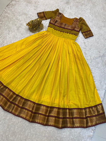 SUPER HIT long gown with cotton silk gown with a pleated flare