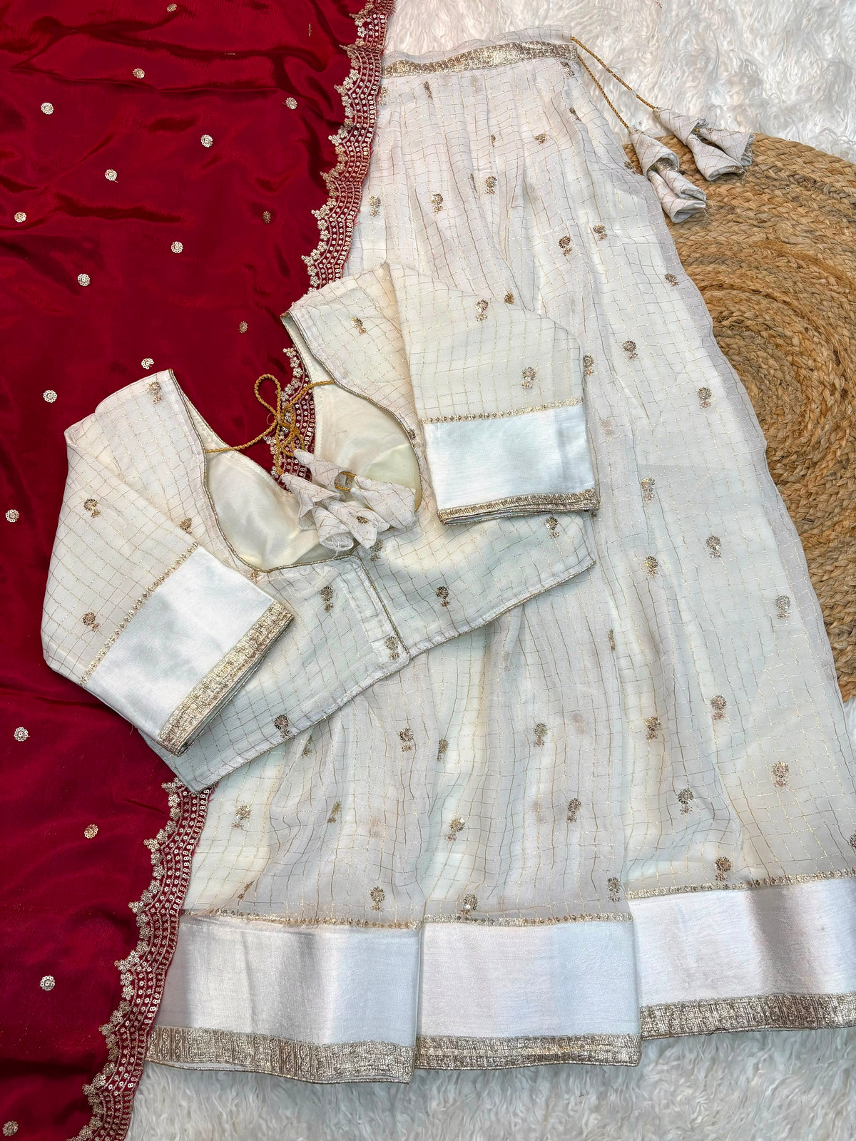 Viscose Georgette checks Designer lehenga