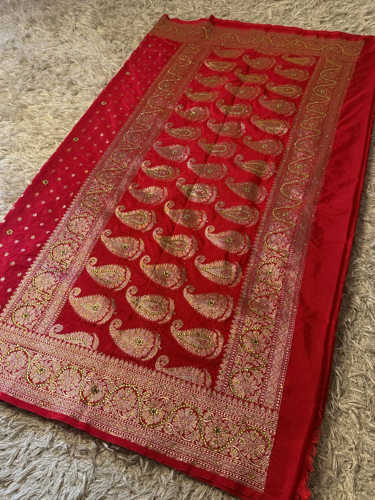 Semi pattu style semi Khadi Kayan Georgette saree