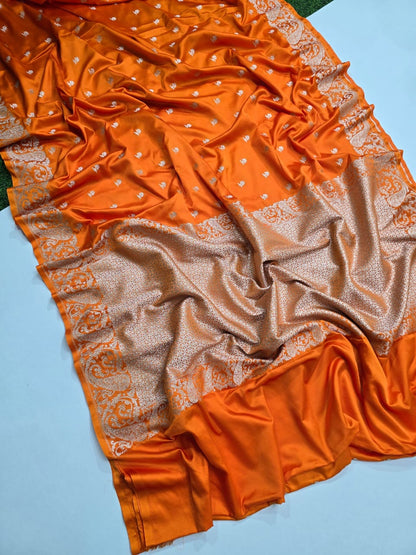 Semi pattu style Banarasi Mashru Katan silk saree