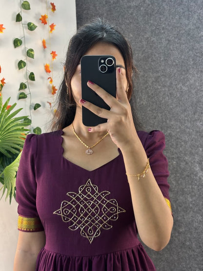 Café blooming vichitra silk gowns