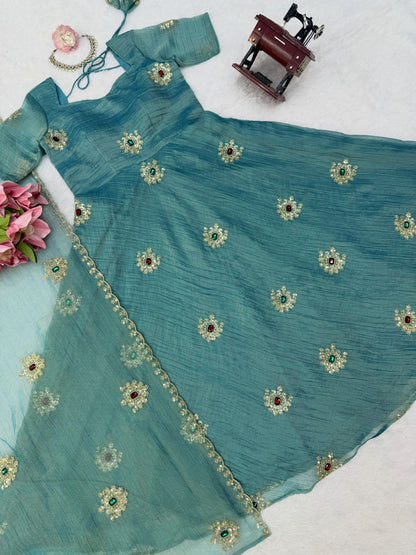 Salsa silk Anarakali Designer gown
