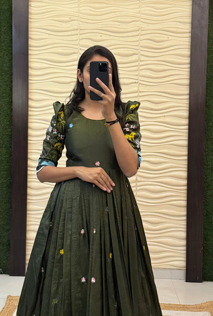 Soft crush pichwai classic gowns