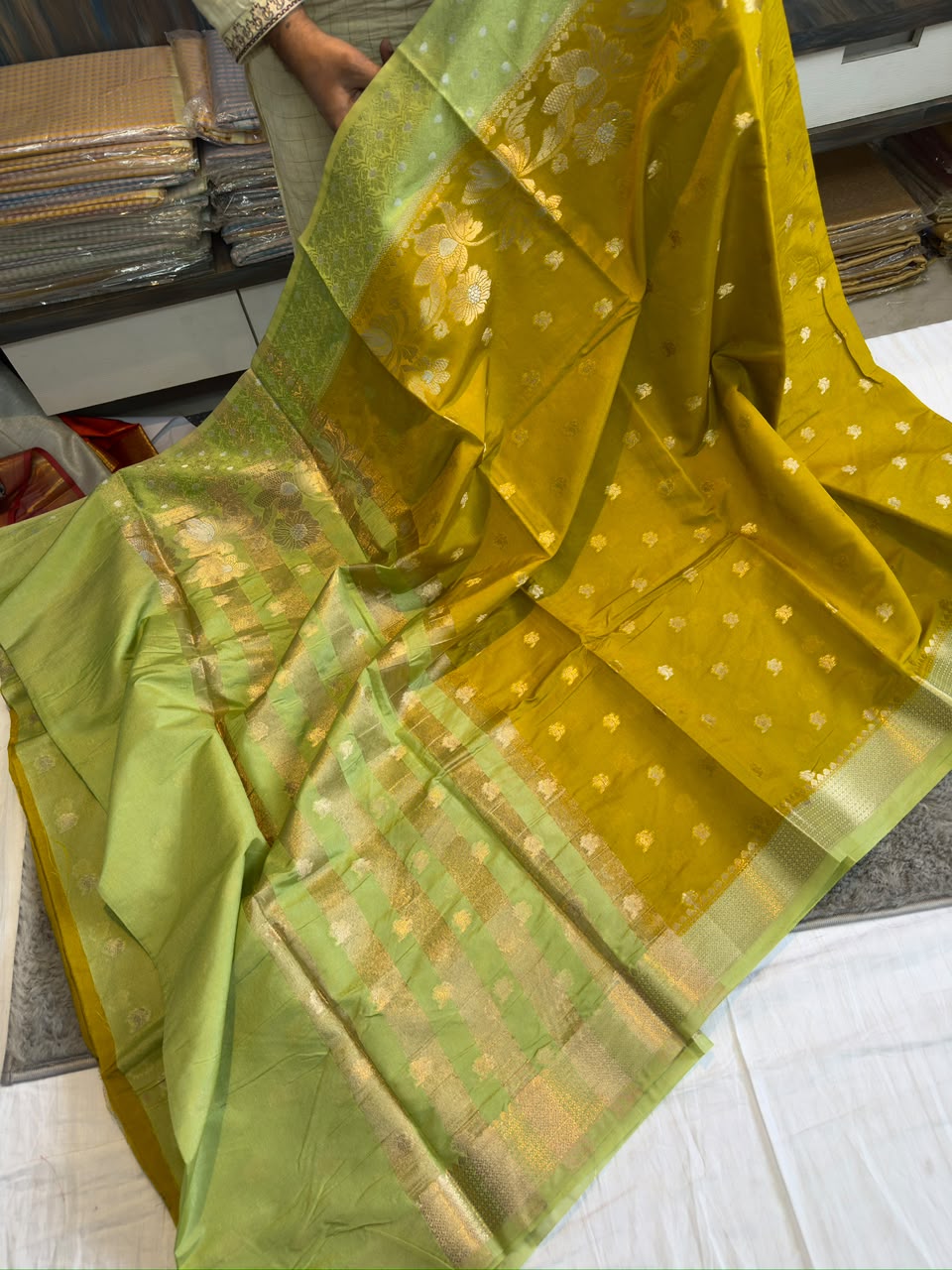 Banarasi dybl dupion soft silk zari saree