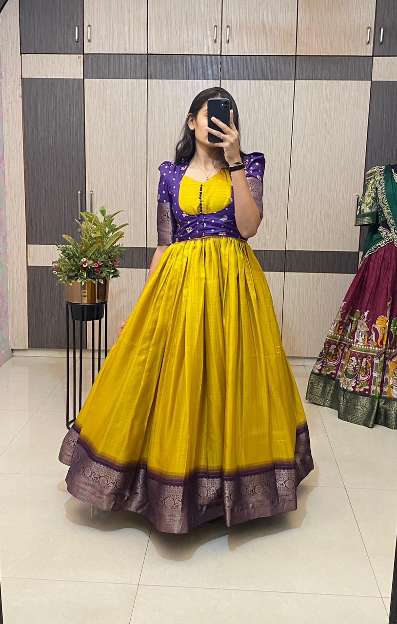Classic Gowns Haldi Special 2 in one Gown for all festival