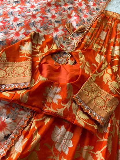 Soft Khadi crepe Designer Lehenga