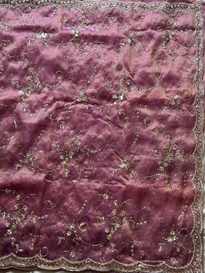 Premium luxe  cocktail handwork saree with stitched blouse