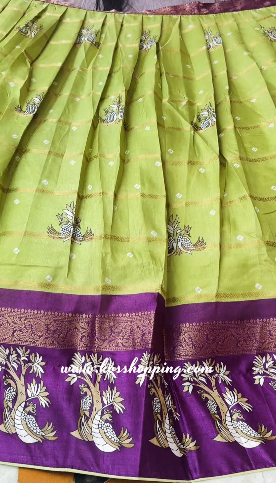 Ugadi special Dola silk Bandhini lehenga set