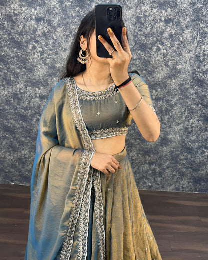 Sankranthi special Tisuue silk Lehengas