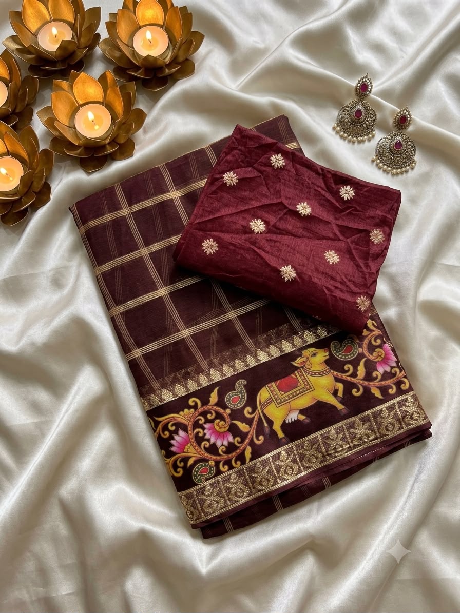 Viscose Georgette 3D Print Trending budget saree