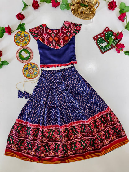 Patola silk blend cute kids skirts