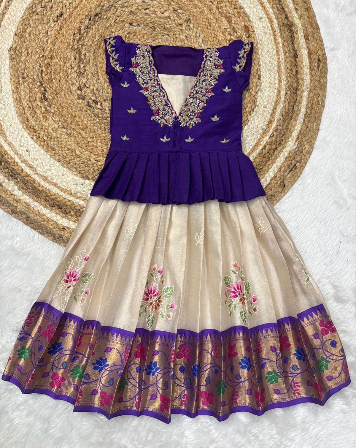 Traditional wear kids maggam brother and sister sets