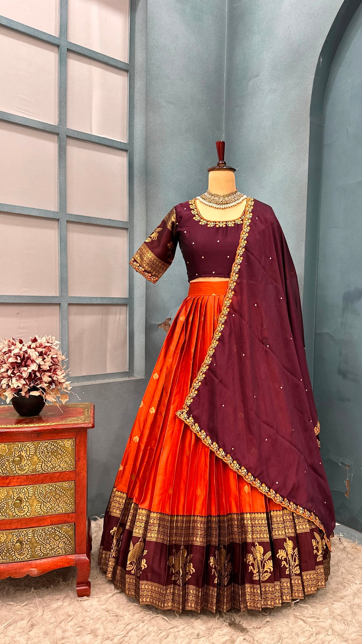 Kanjivaram sravanamasam Designer semiPattu Lehenags