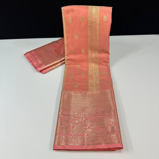 Semi Banarasi’s Katan silk weaving temple sarees