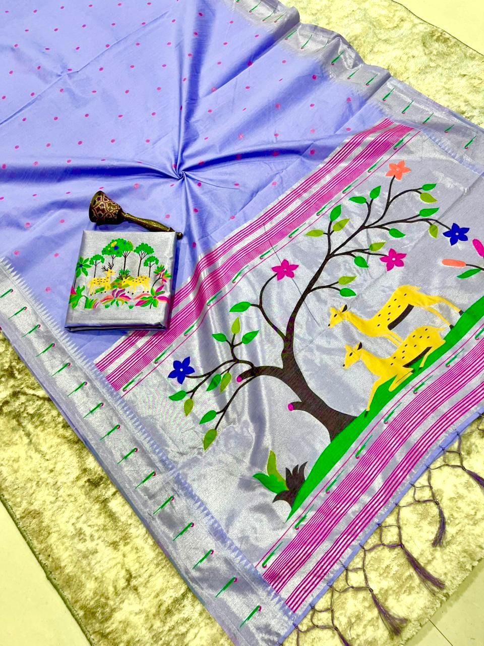 Budget paithani rich zari classic sarees