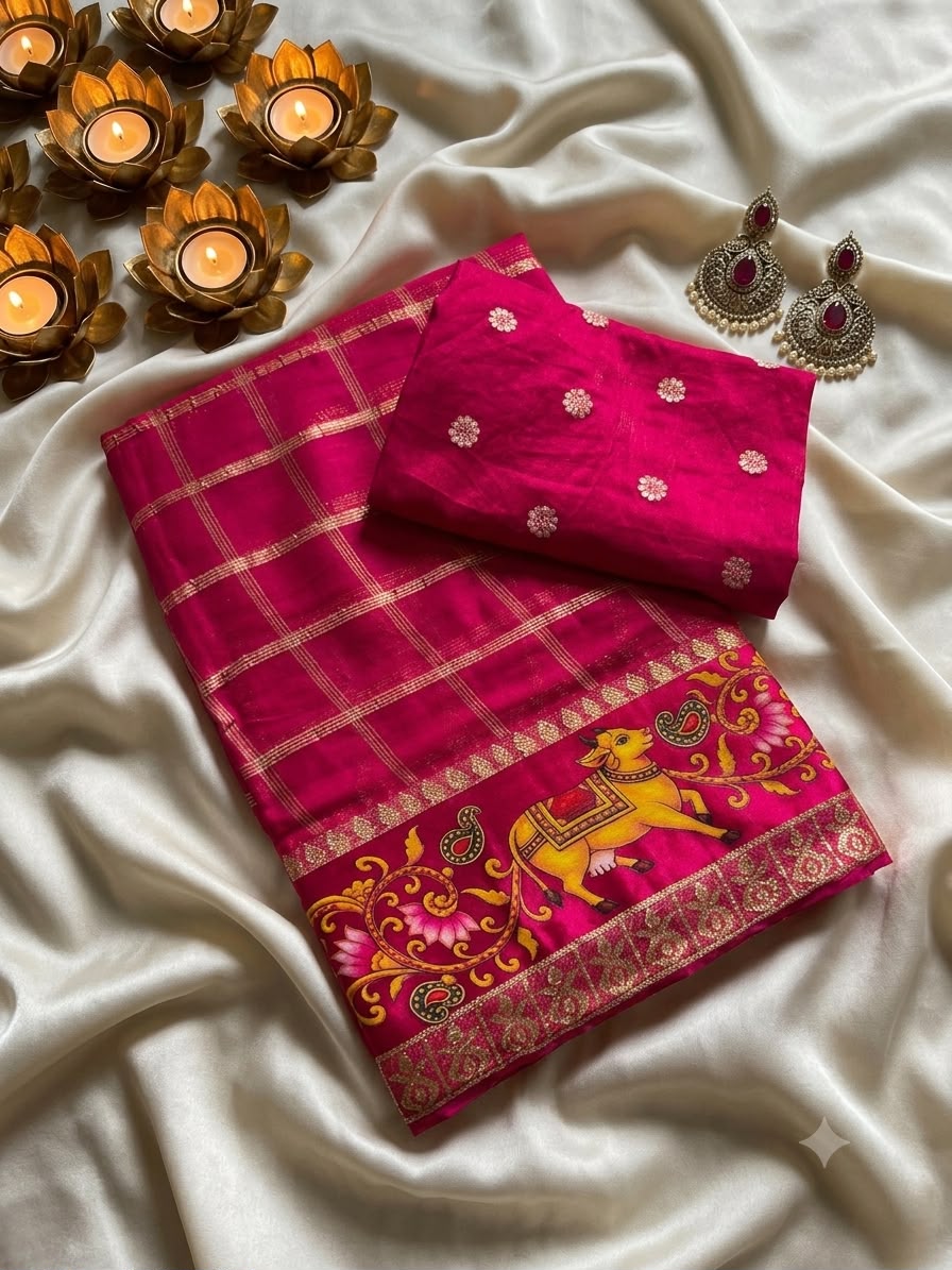 Viscose Georgette 3D Print Trending budget saree