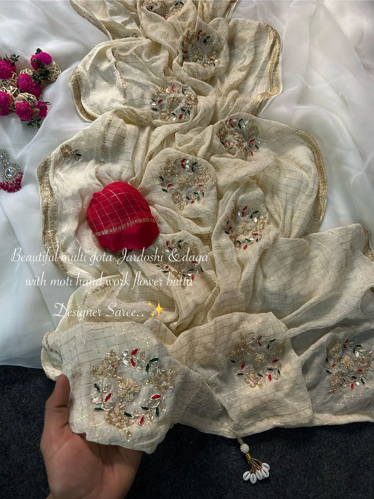 Our Kusum Trendy viscose gota jardoshi  work saree