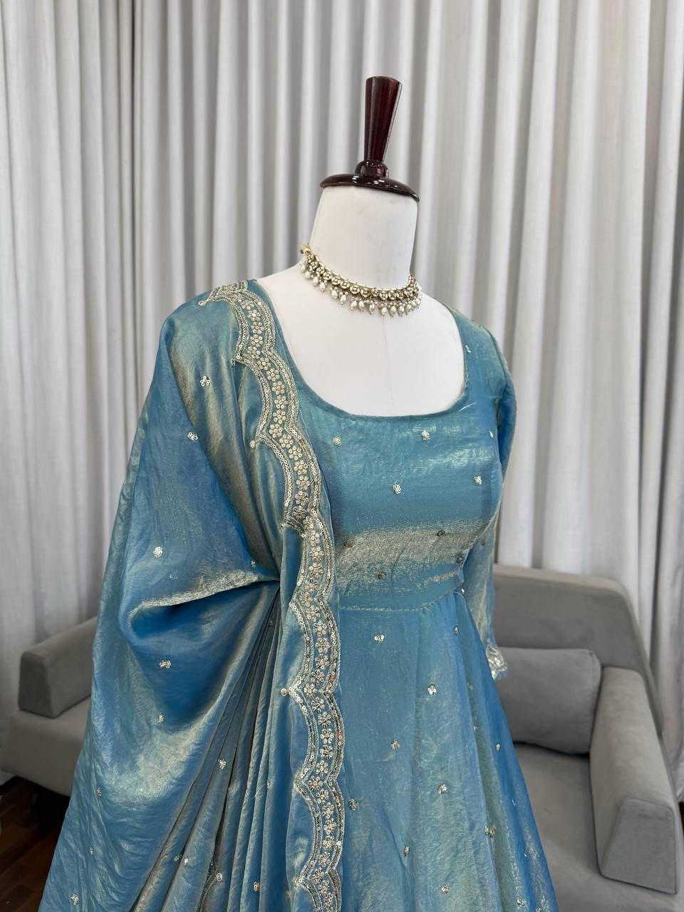 Step into effortless charm with our exclusive 3-piece set Anarakali