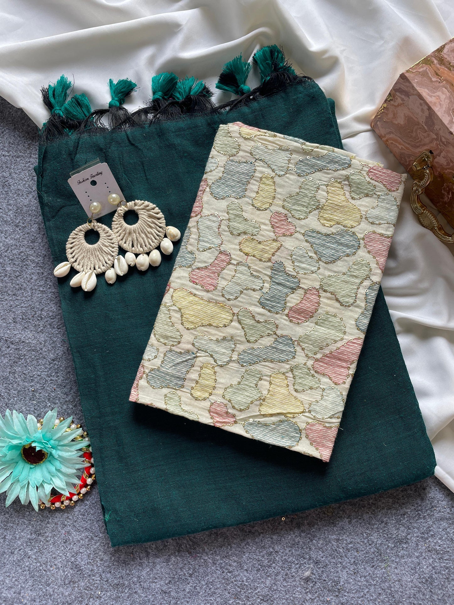 Budget Khadi cotton with beautiful work blouse