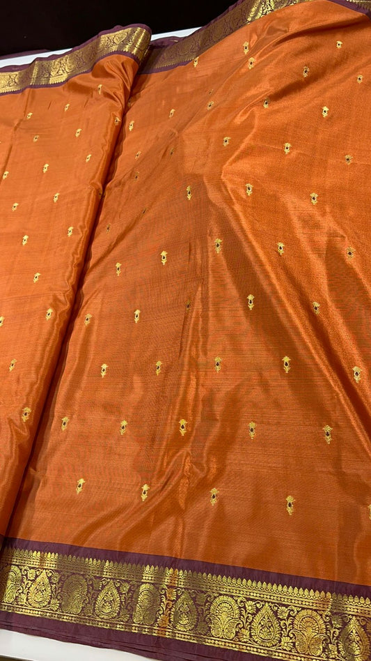 Vintage semi Gadwal traditional pattu sarees